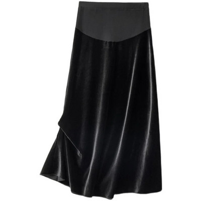 Zimska topla suknja za trudnice, duge modne plisirane baršunaste suknje za trudnice, velika trudnička suknja