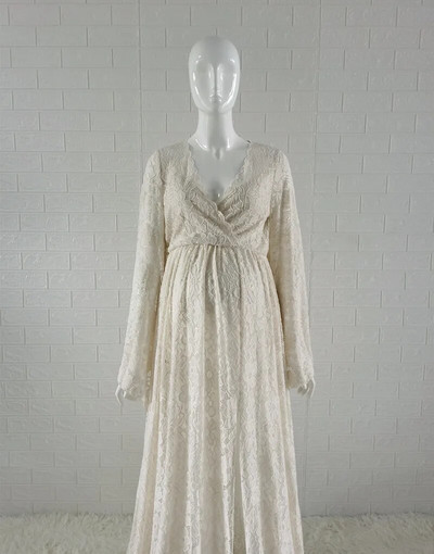 Boho stila grūtnieču fotografēšanas kleitas sāni, izgrieztas, izgrieztas mežģīnes grūtniecei, gara kleita fotografēšanai ar piedurknēm