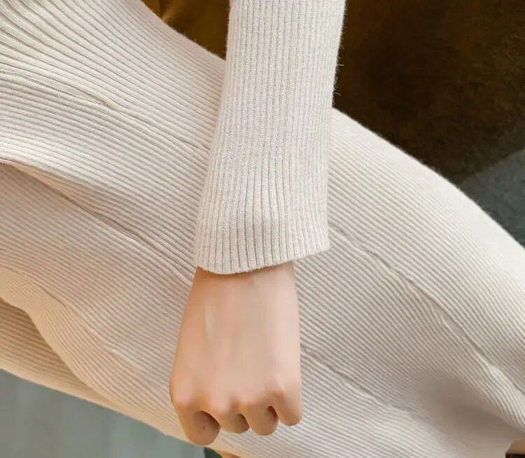 Haljina za trudnice Topla jesensko-zimska pletena džemper haljina Odjeća za trudnice Elegantna jesenska džemper haljina za trudnice