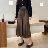 Jesen Zima Plisirane debele tople trudničke suknje Elastični struk Trbuh Ležerna odjeća za trudnice Trudnički vestidos