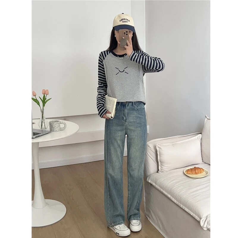 Krekls ar garām piedurknēm barojošām mātēm, kas valkā grūtnieču apģērbu 9263