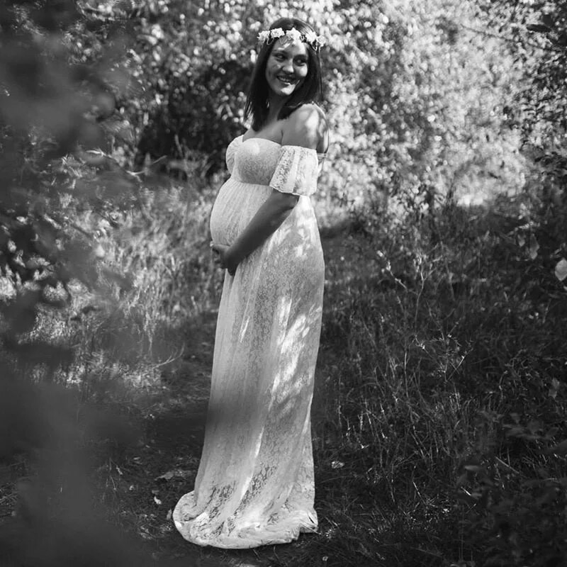 Vasaras grūtnieču kāzu kleitu fotografēšana Fotoattēli Apģērbi Grūtniecēm Grūtniecība No pleciem Mežģīņu ballīte Svinīga vakara Vestidos