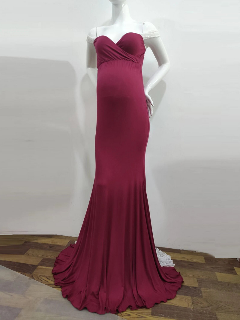 Kismama ruhák fotózáshoz váll nélküli, rugalmas rózsaszín pamut terhes hosszú ruha dzsörzsi terhes ruhák nagy méretű