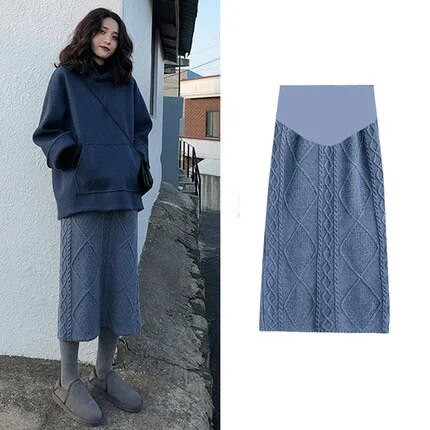 Trudnička suknja Duga modna pletena plisirana trudnička suknja za trudnice Velika trudnička suknja Novi dolazak