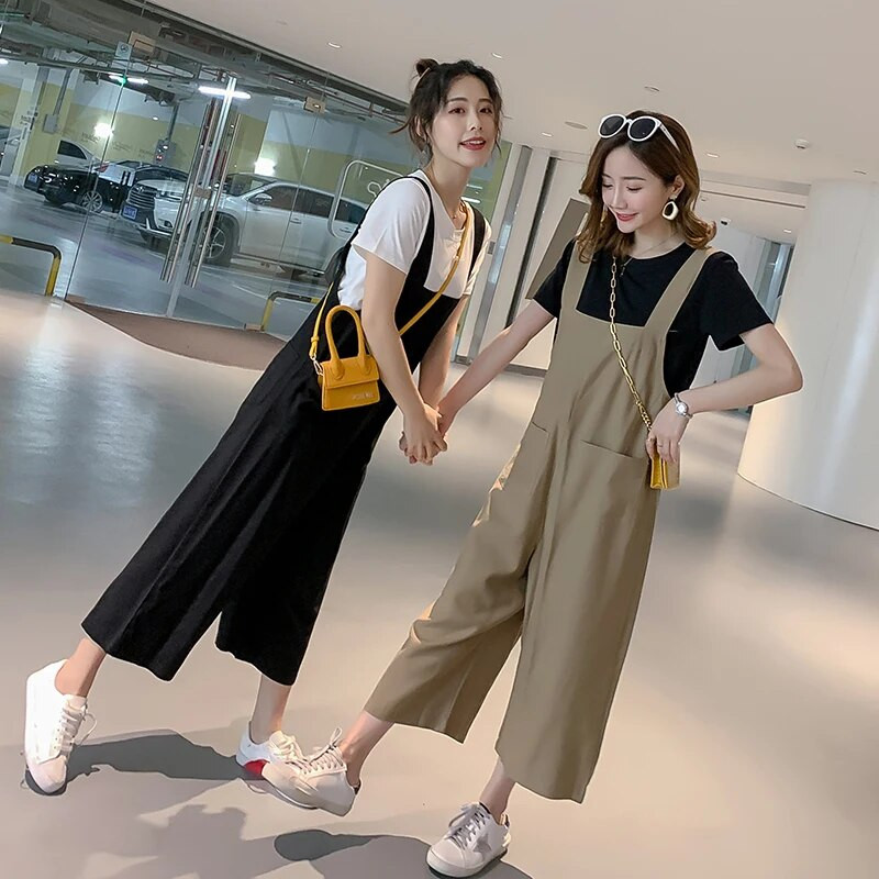 NOVO Široke trudničke hlače Hlače za trudnice Remen Remen Tregeri za trudnice Kombinezoni Odjeća