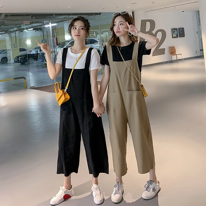 NOVO Široke trudničke hlače Hlače za trudnice Remen Remen Tregeri za trudnice Kombinezoni Odjeća