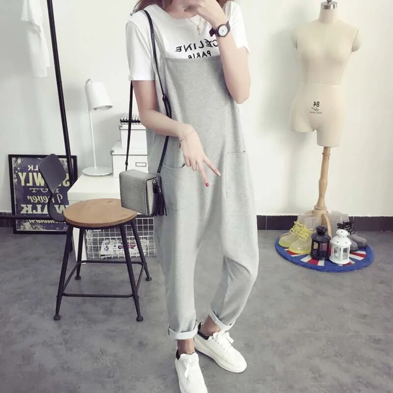 Nėščioms kelnės Nėščiosioms Kelnės Didelės Dydžio XXXL Drabužiai storoms moterims Nėščioms Kombinezonai Vienspalvis Moteriškas kombinezonas naujas