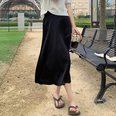 Trudničke suknje s visokim strukom, jednobojne, proljeće, ljeto, trudničke suknje A-kroja do gležnja, dugačka opuštena suknja na trbuhu