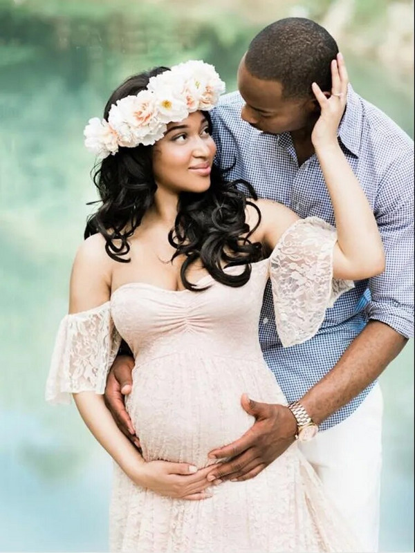 CHCDMP Seksikas pitsiline Olkaimeta Raseduse Pikk Kleit Rasedatele Naistele Imikud Maxi Kleit Rasedus Suvine väljamõeldud fotograafia rekvisiidid