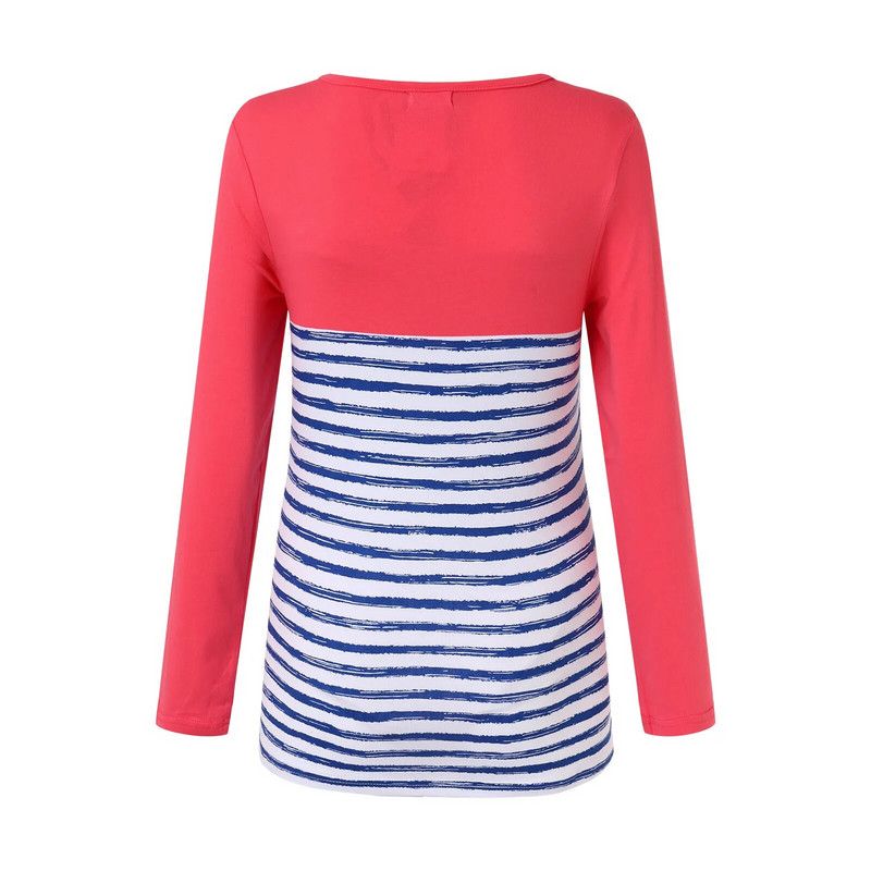 Nova jesenska majica za trudnice i dojenje Majice dugih rukava za trudnice s prugama za trudnice Majice za dojenje Majice za trudnice