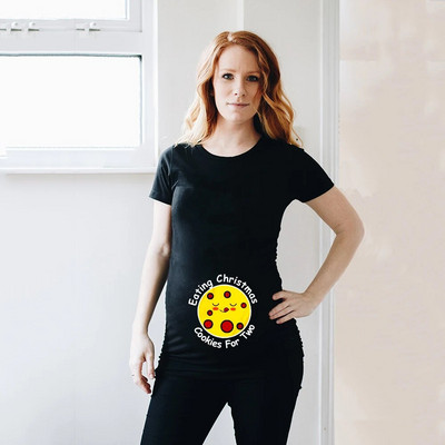 Karácsonyi süti evése két személynek Terhes póló Női Kismama blúz Karácsonyi Kismama ingek Terhes nők Ruhák