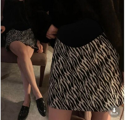 Grūtniecēm rudens apģērbi vēdersvārki Vintage rūtaini grūtnieču vilnas svārki Leoparda svītraini grūtniecības A līnijas svārki