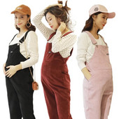 Naujas kombinezonas Nėščioms kelnės Ilgi Velveliniai Nėštumo Drabužiai Nėščioms Moterims Kombinezonas Roupa Gestante Kelnės Rudens Maternite