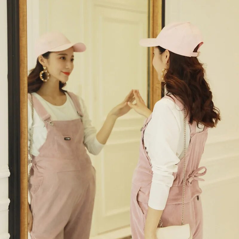 Naujas kombinezonas Nėščioms kelnės Ilgi Velveliniai Nėštumo Drabužiai Nėščioms Moterims Kombinezonas Roupa Gestante Kelnės Rudens Maternite