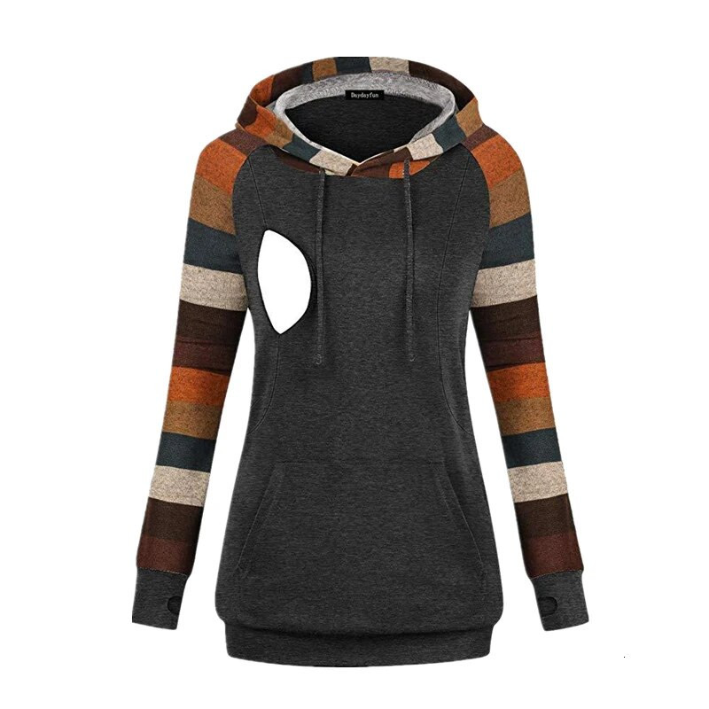 Majica s kapuljačom za dojilje Ženska majica dugih rukava za dojenje Jesen Zima Za dojenje Odjeća za trudnice i trudnice, velika veličina