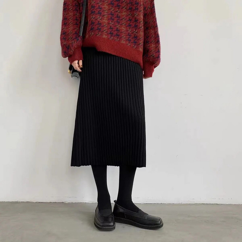 Ziemas grūtnieču drēbes Modes ar augstu vidukli Grūtnieču vēdera svārki vienkrāsaini grūtniecēm, kroku svārki grūtniecēm