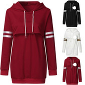 Ležerna majica s kapuljačom za dojenje Zimske ženske majice s dugim rukavima za trudnice Majice za dojenje Majice s kapuljačom za dojilje Odjeća s kapuljačom za trudnice