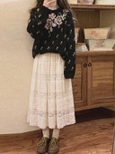 Vintage trudničke trbušaste suknje Modne trudničke čipkaste suknje visokog struka do gležnja s podesivim strukom Trudničke torte