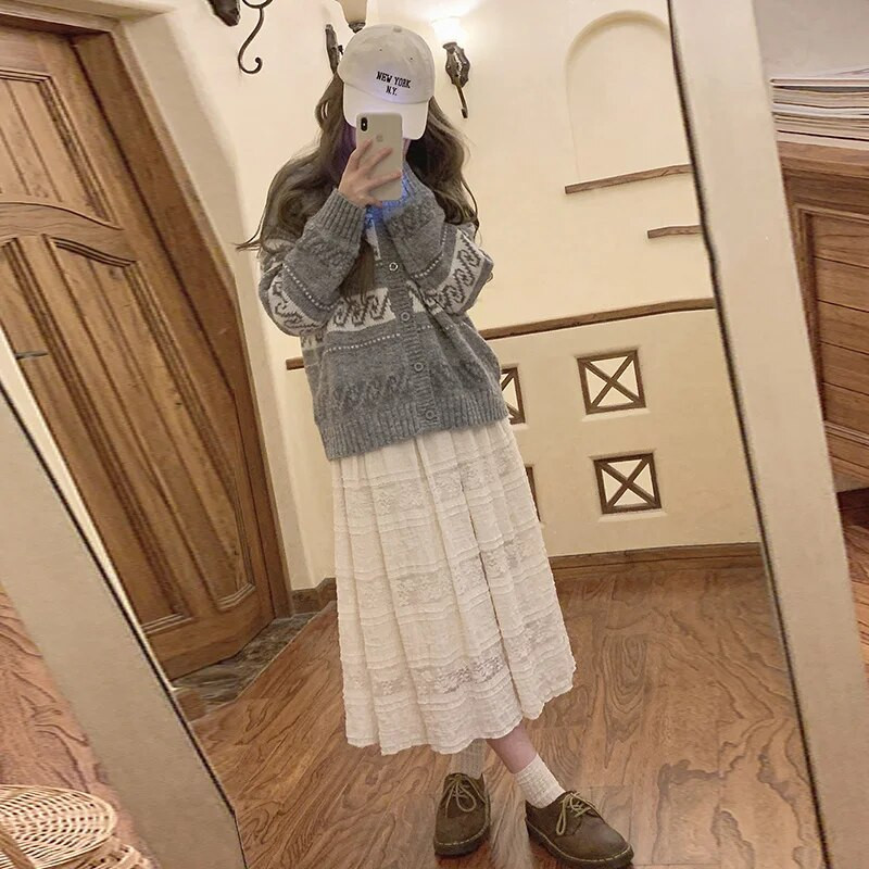 Vintage trudničke trbušaste suknje Modne trudničke čipkaste suknje visokog struka do gležnja s podesivim strukom Trudničke torte