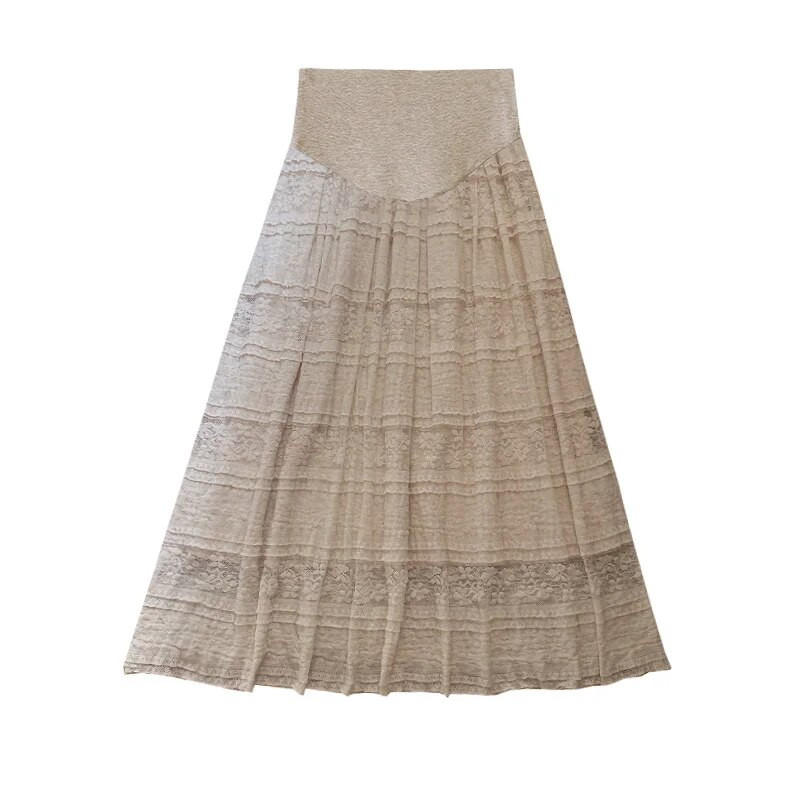 Vintage trudničke trbušaste suknje Modne trudničke čipkaste suknje visokog struka do gležnja s podesivim strukom Trudničke torte