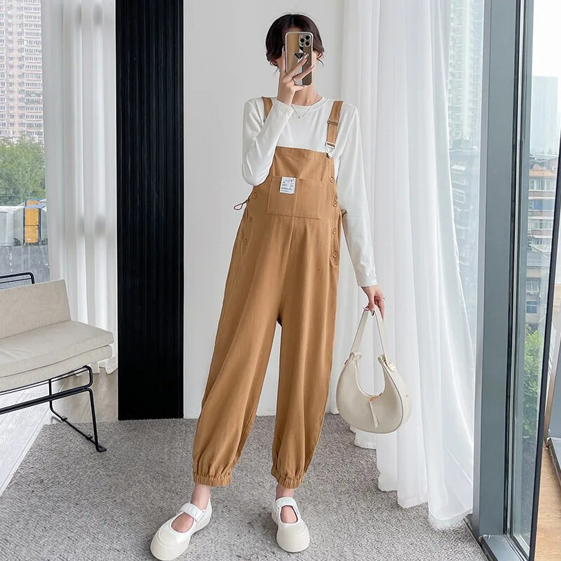 Pavasaris Ruduo Naujas Nėščiųjų Kombinezonai Kombinezonai Nėštumo Šliaužtinukai Drabužiai Laisvi Nėščiųjų dirželiai Kelnės Kelnės Drabužiai