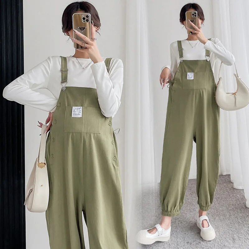 Pavasaris Ruduo Naujas Nėščiųjų Kombinezonai Kombinezonai Nėštumo Šliaužtinukai Drabužiai Laisvi Nėščiųjų dirželiai Kelnės Kelnės Drabužiai