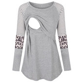 Rasedate T-särk, naiste ema, rase imetav beebi, pikkade varrukatega triibulised topid Maternidad Ropa Lactancia rinnaga toitmise T-särk