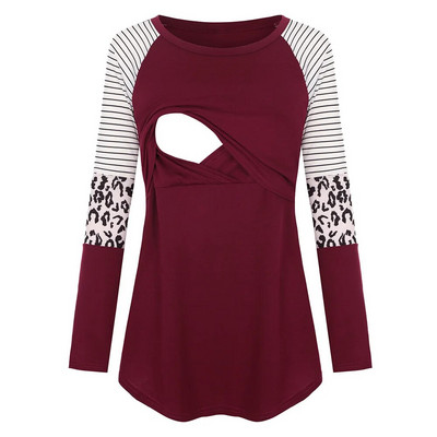 Rasedate T-särk, naiste ema, rase imetav beebi, pikkade varrukatega triibulised topid Maternidad Ropa Lactancia rinnaga toitmise T-särk