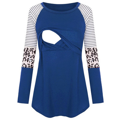 Rasedate T-särk, naiste ema, rase imetav beebi, pikkade varrukatega triibulised topid Maternidad Ropa Lactancia rinnaga toitmise T-särk