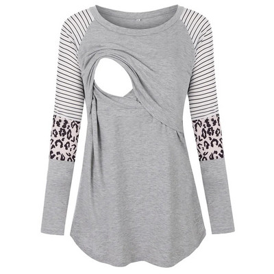 Rasedate T-särk, naiste ema, rase imetav beebi, pikkade varrukatega triibulised topid Maternidad Ropa Lactancia rinnaga toitmise T-särk