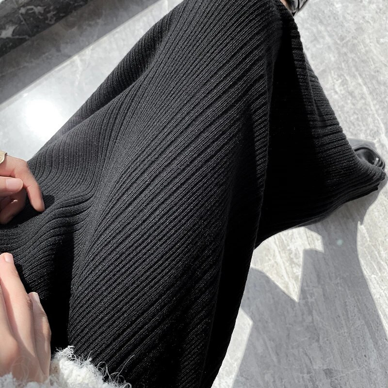 Raseda naise seelikud küljelt poolitatud sääre keskel Raseduse kõhu seelikud Kontorinaise Elegantne kootud seelik Sirged seelikud Must beež