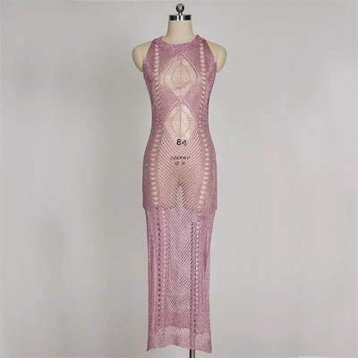 Seksi izdubljena haljina za fotografije trudnica Ženska pletena duga haljina Rekviziti za studijsko snimanje Bikini Cover Up