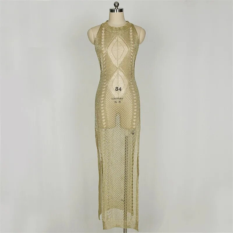 Seksi izdubljena haljina za fotografije trudnica Ženska pletena duga haljina Rekviziti za studijsko snimanje Bikini Cover Up