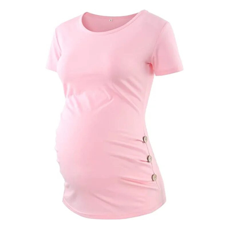 Odjeća za trudnice Ropa Maternal Embarazada majica Majice za trudnice Majice kratkih rukava za trudnice Ležerne laskave rubove sa strane Mom Maman