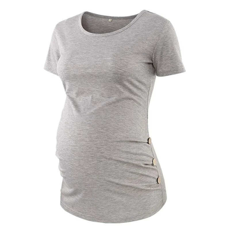 Odjeća za trudnice Ropa Maternal Embarazada majica Majice za trudnice Majice kratkih rukava za trudnice Ležerne laskave rubove sa strane Mom Maman