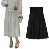 Modna suknja za grudi za trudnice Empired Zimske plisirane suknje s podesivim strukom Čipkane suknje za trudnice Slatka trudnička odjeća