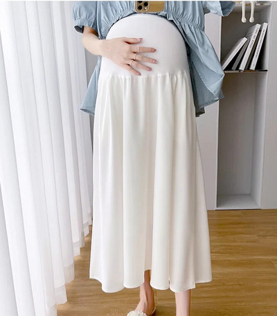 2023-as koreai stílusú kismamaszoknyák, magas derekú, patchwork, terhes női sifonszoknyák földig érő terheshasszoknyák