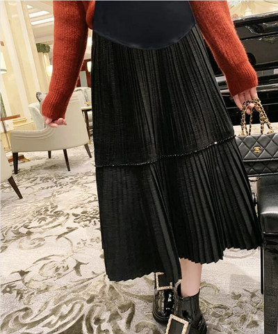 2023-as koreai stílusú kismamaszoknyák, magas derekú, patchwork, terhes női sifonszoknyák földig érő terheshasszoknyák