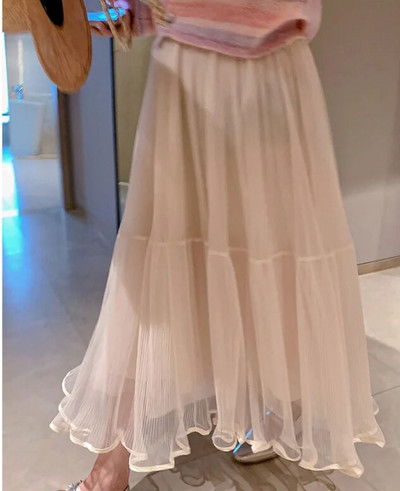 2023-as koreai stílusú kismamaszoknyák, magas derekú, patchwork, terhes női sifonszoknyák földig érő terheshasszoknyák