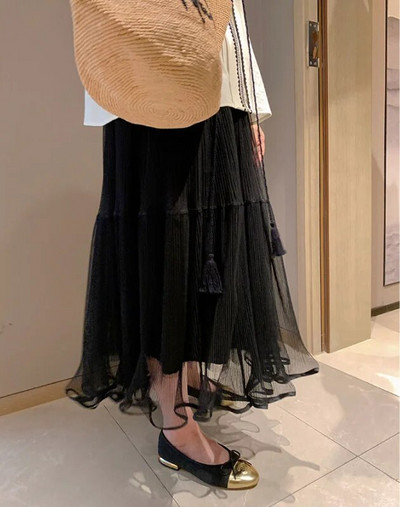 2023-as koreai stílusú kismamaszoknyák, magas derekú, patchwork, terhes női sifonszoknyák földig érő terheshasszoknyák