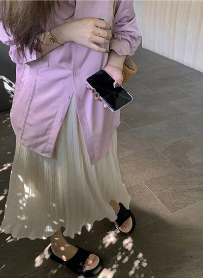 2023-as koreai stílusú kismamaszoknyák, magas derekú, patchwork, terhes női sifonszoknyák földig érő terheshasszoknyák