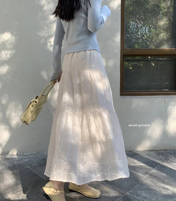 2023-as koreai stílusú kismamaszoknyák, magas derekú, patchwork, terhes női sifonszoknyák földig érő terheshasszoknyák