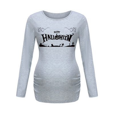 Jesenska odjeća za trudnice s printom smiješnog crtića Majice dugih rukava za trudnice velikih veličina Ženske vruće majice Odjeća za trudnice