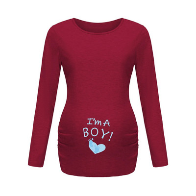 Jesenska odjeća za trudnice s printom smiješnog crtića Majice dugih rukava za trudnice velikih veličina Ženske vruće majice Odjeća za trudnice