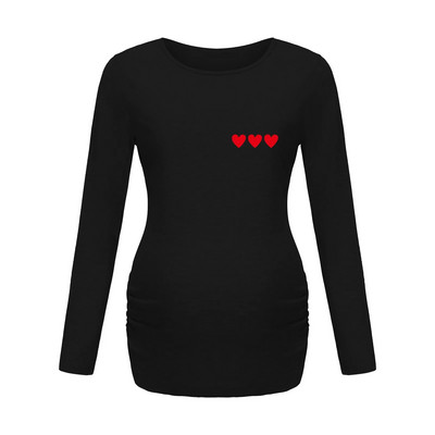 Jesenska odjeća za trudnice s printom smiješnog crtića Majice dugih rukava za trudnice velikih veličina Ženske vruće majice Odjeća za trudnice