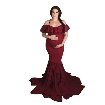 Grūtnieču kleitas fotogrāfiju rekvizīti, gara kleita grūtniecēm bez pleciem grūtniecēm Maxi Gown Baby Showers Fotosesija 2023