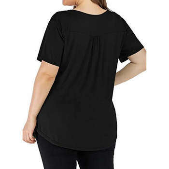 Лятна нова тениска широка тениска с къс ръкав, ежедневна удобна тениска за бременни жени в различни цветове