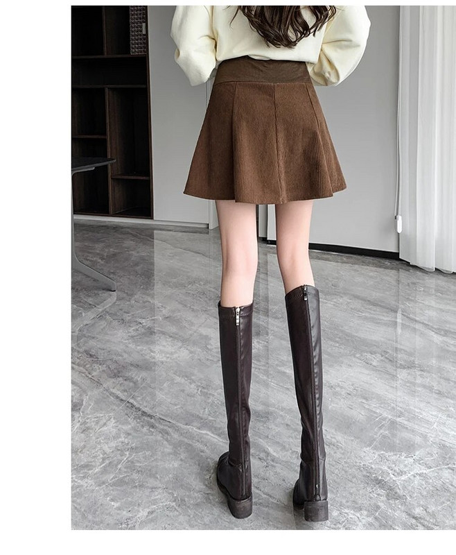 2023. gada Preppy Style grūtnieču vēdera svārki Modes ar augstu vidukļa svārki grūtniecēm lietussargsvārki Biroja dāmu eleganti mini A līnijas svārki