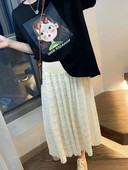 Nyári édes kismama hasi szoknyák magas derekú terhes nő csipke szoknya Bokáig érő terhes rakott szoknyák Maxi szoknya aranyos