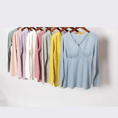 Grūtnieču apģērbi Grūtnieču krekli Modāls naktskrekls zīdīšanas mājas apģērbs vienkrāsainiem naktskrekliem pidžamām barojošām sieviešu topi